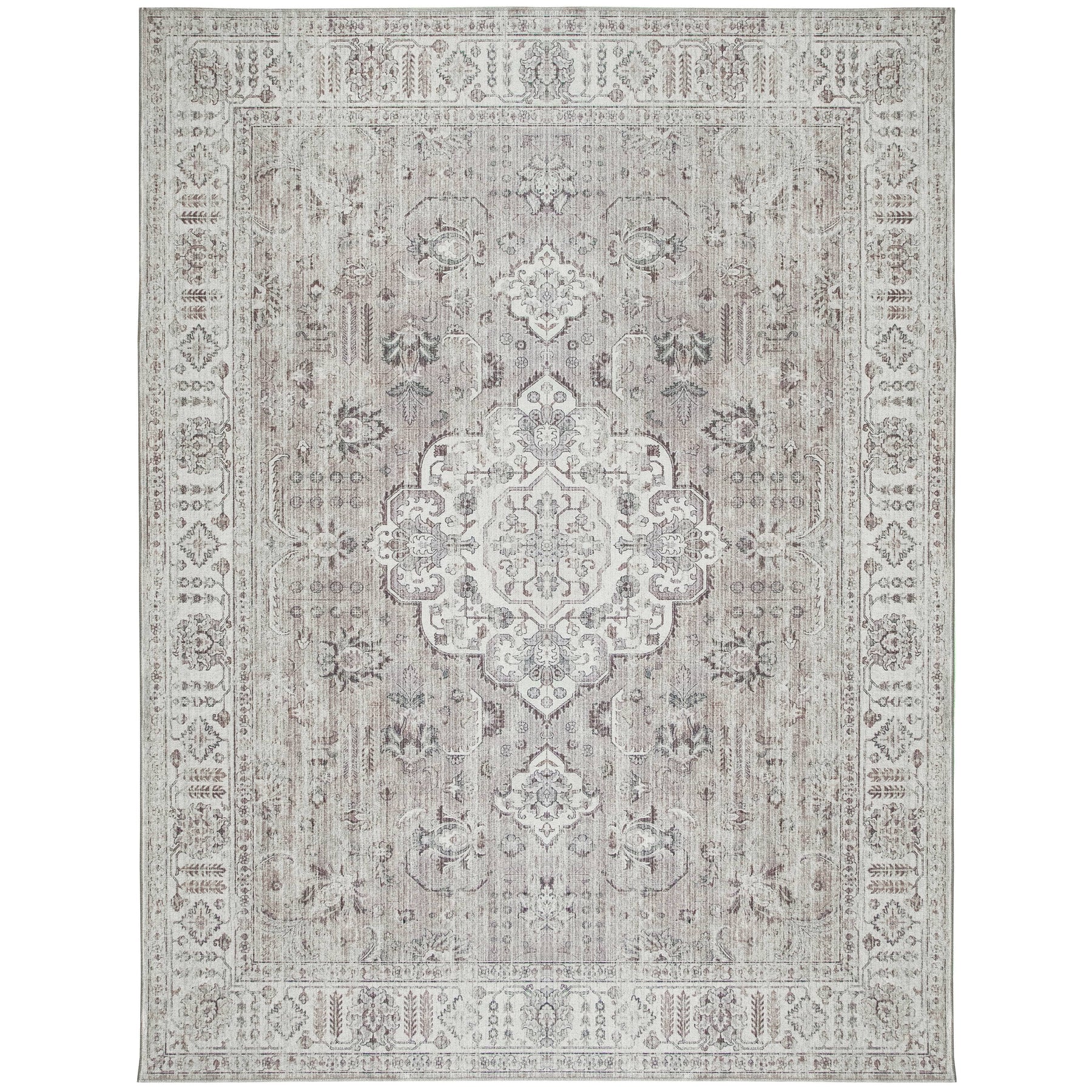 ReaLife Persian Area Rug - Machine Washable-Stain Resistant - Recycled fibers - Living Room Dining Room - Ava Beige-Ivory - 5x7 ft