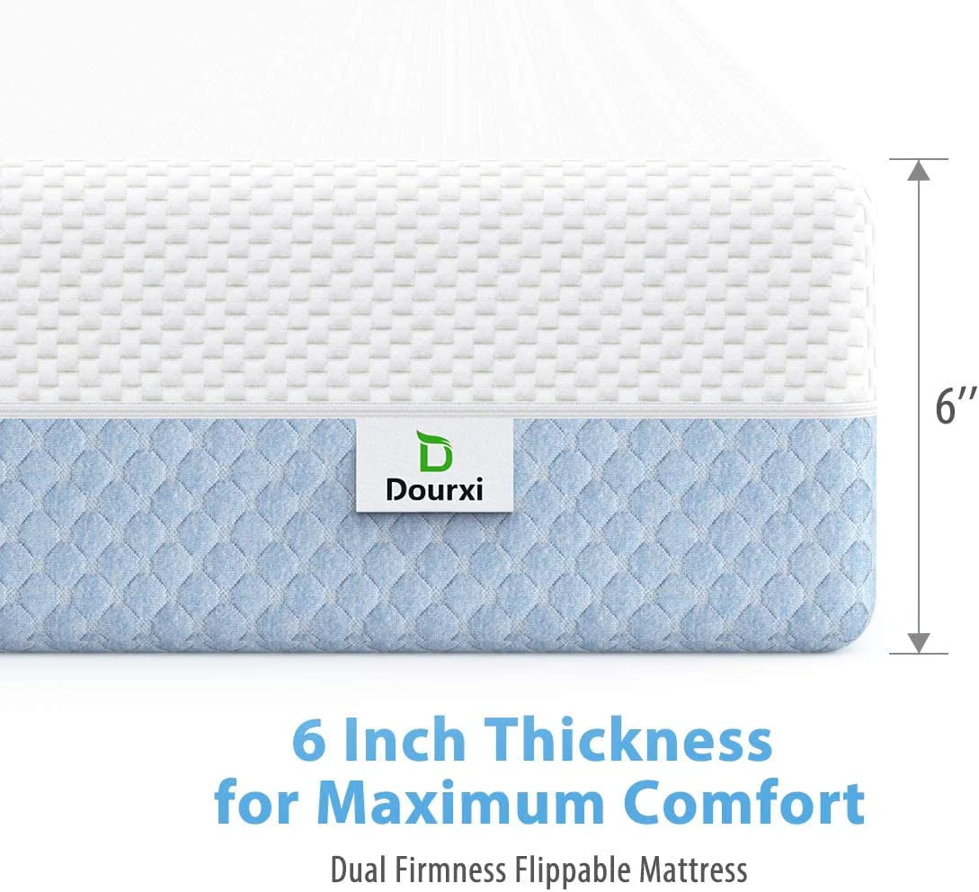 Dual Sided Crib and Toddler Mattress, 6 in 2 - in - 1 Foam Baby Mattress for Standard Full Size Crib, with Removable Washable Cover
