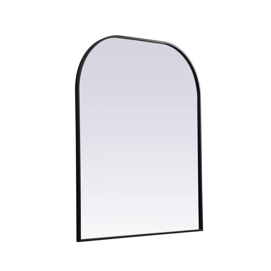Sabine Metal Wide Arch Wall Mirror Finish: Black, Size: 42" x 36"