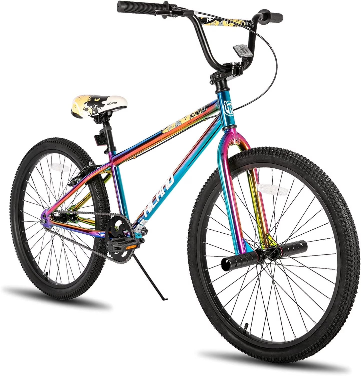 Hiland BMX BIKE 24 & 26 in, Beginner - Level to Advanced Riders with 2 Pegs for Adults, Multiple Colors