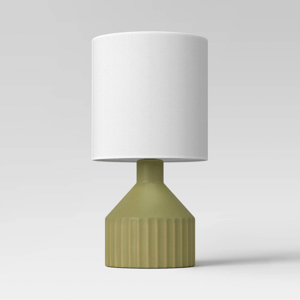 Ribbed Ceramic Mini Table Lamp Green - Threshold
