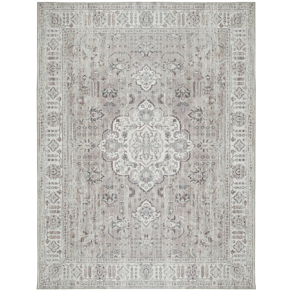 ReaLife Persian Area Rug - Machine Washable-Stain Resistant - Recycled fibers - Living Room Dining Room - Ava Beige-Ivory - 5x7 ft